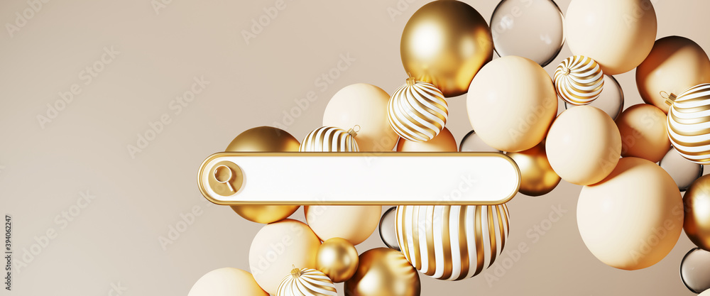 Poster christmas and new year abstract background for online and shopping concept. blank search bar and str