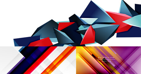 Set of vector geometric backgrounds. Vector illustration for covers, banners, flyers and posters and other designs