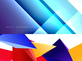 Set of vector geometric backgrounds. Vector illustration for covers, banners, flyers and posters and other designs