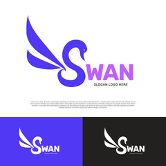 Obraz na płótnie Canvas Swan bird logo icon design