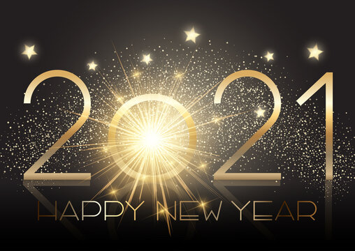 Gold New Year Background With Sparkle Effect