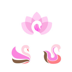 Naklejka premium Swan bird logo icon design