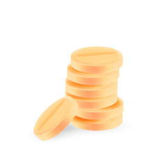 Pills Healthcare Heap Chemical Substance Vector. Pills Pile For Influenza Disease Treat Or Fever. Medicine Treatment, Pharmacy Painkiller And Antipyretic Template Realistic 3d Illustration