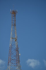 A communications tower for tv and mobile phone signals.