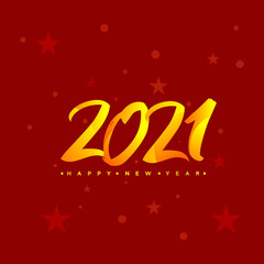 Lettering happy new year 2021 with fireworks