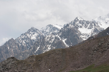 landscape with snow almaty 