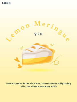 delicious lemon maringue pie vector illustration banner