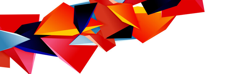 Triangle mosaic abstract background, 3d triangular low poly shapes. Geometric vector illustration for covers, banners, flyers and posters and other