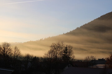 sunset in the mountains