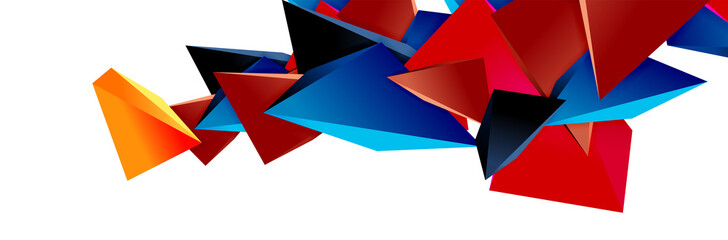 Triangle mosaic abstract background, 3d triangular low poly shapes. Geometric vector illustration for covers, banners, flyers and posters and other