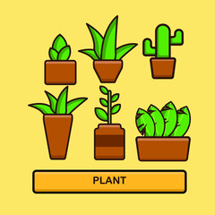 The kinds of plants that were in the pot. Green plants. Plant illustrations