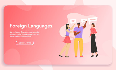 Vector banner of Foreign Language concept