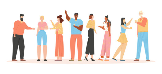 Group of friendly people communicating