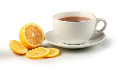 Hot drink with a lemon