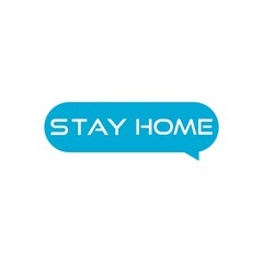 Speech bubble Stay home icon isolated on white background