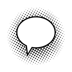 monochrome and dotted speech bubble icon