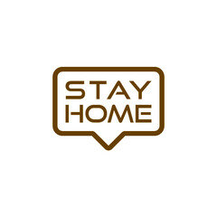 Speech bubble Stay home icon isolated on white background