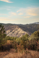 A sunset caption of the mountains near the coast