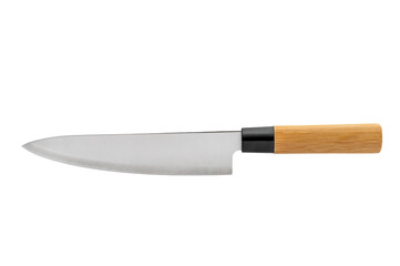 Big kitchen knife  on a white background.