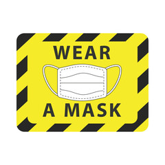 wear mask yellow advertise label