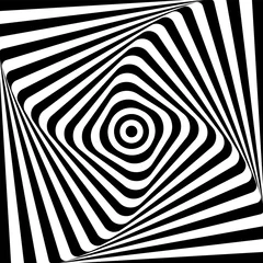 Abstrakte Illusion von 3D-Wirbelbewegung. Op-Art-Design. © troyka