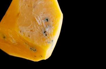 Blue blue cheese isolated on black