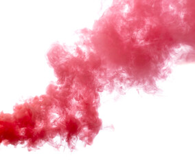 Red smoke isolated on a white