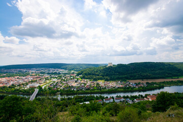 Fototapeta premium view of the city of Kehlheim and the Befreiungshalle