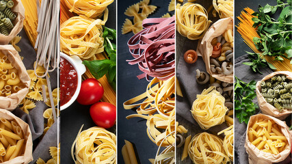 Collage of Italian pasta