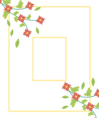 flowers garden in square frame