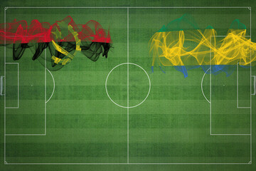 Angola vs Gabon Soccer Match, national colors, national flags, soccer field, football game, Copy...