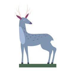 Retro Toy Deer Vector isolated vintage illustration trendy flat cartoon