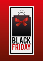 black friday sale poster with shopping bag