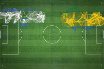 Nicaragua vs Gabon Soccer Match, national colors, national flags, soccer field, football game, Copy...