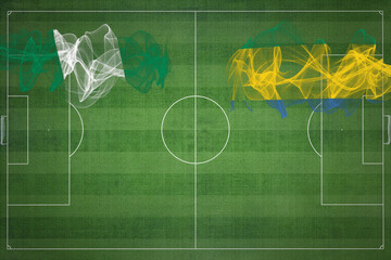 Nigeria vs Gabon Soccer Match, national colors, national flags, soccer field, football game, Copy...