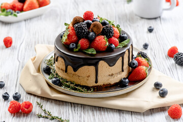 cake with berries