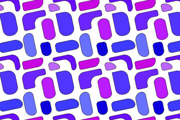 geometric seamless pattern of rectangle and lines, colorful rectangles like pebbles, sharp and rounded corners.