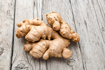 Healthy ginger root close up