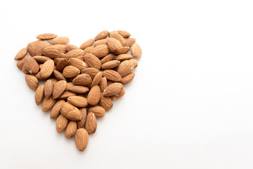Almonds with white background