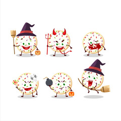 Halloween expression emoticons with cartoon character of sugar cookies