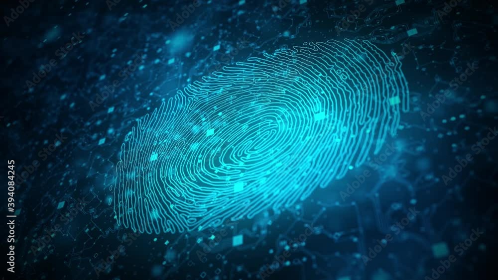 Aufkleber digital fingerprint artificial intelligence network connection 03 4k