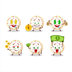 Sugar cookies cartoon character with cute emoticon bring money