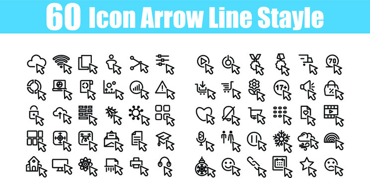 60 Icon Arrow Solid Style for any purposes website mobile app presentation
