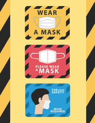 bundle of three wear mask advertise labels