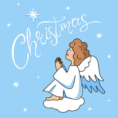 Christmas Angel and Christmas Star, with Lettering