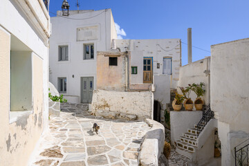 Traditional Greek architecture in Lefkes village on Paros Island, Cyclades, Greece