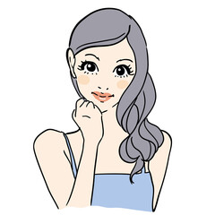 キレイ　可愛い　女性　上半身