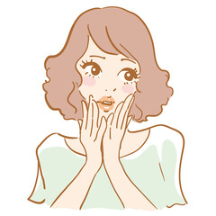 キレイ　可愛い　女性　上半身