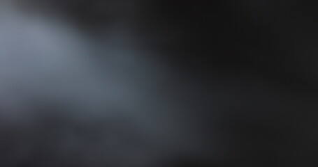 Atmospheric smoke 4K Fog effect. Smoke in slow motion on black background. White smoke slowly floating through space against black background - obrazy, fototapety, plakaty