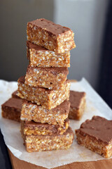 Chocolate caramel rice crispy treats.